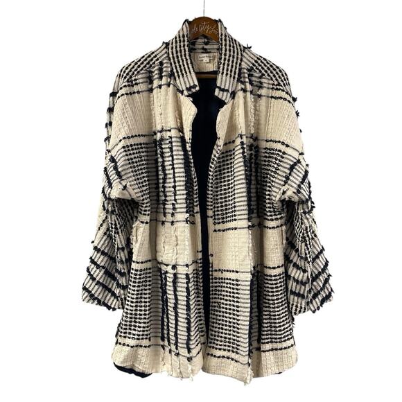 Roller Rabbit Cardigan Sweater Jacket Fringe Medium / Large Striped Knit - Picture 1 of 9